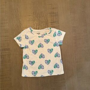 Pekkle 2T Kids Heart Print T-Shirt - White and Blue